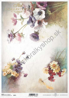 Ryžový papier - A4 - kvety - motív R0971