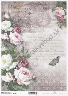 Ryžový papier - A4 - vintage pozadie - motív R1159