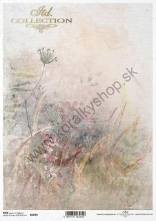 Ryžový papier - A4 - akvarelová lúka - motív R1878