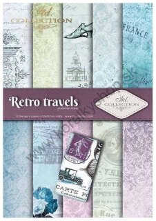 Sada papierov na scrapbooking - A4 - Retro travels - 6 ks