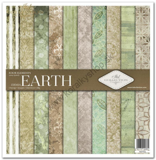 Sada papierov na scrapbooking - 31 x 32 cm - element zem - 10+1 ks