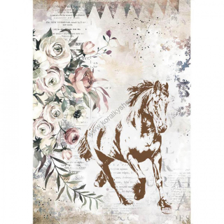 Ryžový papier - A4 - Romantic Horses running horse