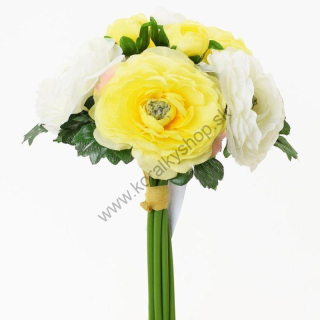 Kvety - iskerník - 24 cm - krémová -žltá - 1 zväzok