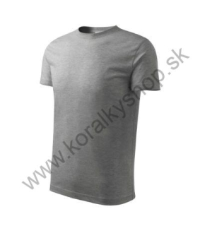 135-Classic New tričko detské  - tmavosivý melír - 110 cm/4 roky