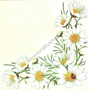 Servítka - kvety - motív č. 201 - margarétky