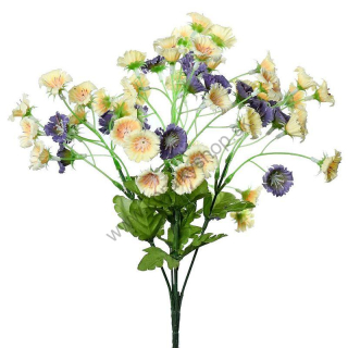 Kvety - žltá, fialová - 35 cm - 1 zväzok