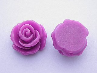 Živicová korálka - ruža - ružovo-fialová  - 1 ks