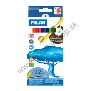 Pastelky MILAN trojhranné akvarelové so štetcom - 12 ks