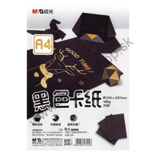 Kreatívny papier M&G - A4 -180 g/m2 - 20 listov - čierna