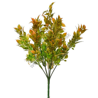 Zápich - lístky - 32 cm - zeleno - oranžová - 1 ks