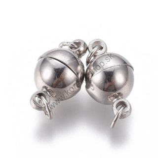 Magnetické zapínanie - 14x8 mm - platina