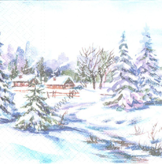 Servítka - zimná krajina - motív č. 230