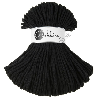 Bobbiny Macrame šnúrka - pletená - Premium pr. 5mm - Black - 100 m