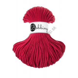 Bobbiny Macrame šnúrka - pletená Junior - pr. 3mm - Classic Red- 100 m