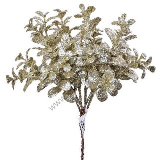 Vetvička s glitrami - sv. zlatá - 24 cm