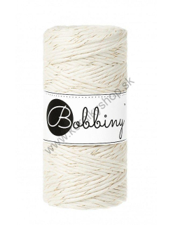 Bobbiny Macrame šnúrka Regular - točená - pr. 3mm - Golden Natural - 100 m