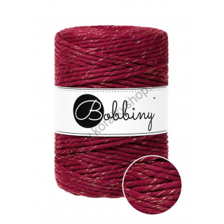 Bobbiny Macrame šnúrka - točená XXL - pr. 5 mm - Golden Wine Red - 100 m