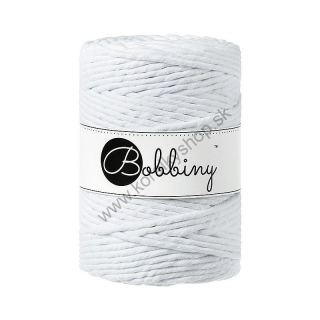 Bobbiny Macrame šnúrka - točená XXL - pr. 5 mm - White - 100 m