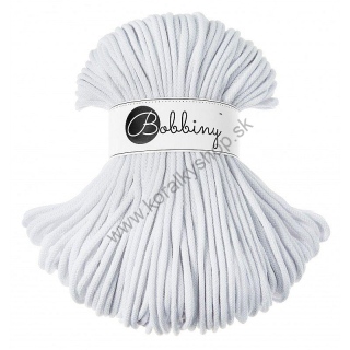 Bobbiny Macrame šnúrka - pletená - Premium pr. 5mm - White  - 100 m