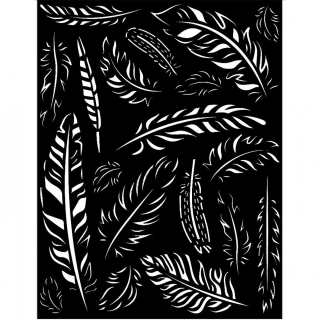 Plastová šablóna - Stamperia - 20 x 25 cm - Amazonia Feathers