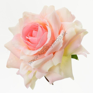 Ruža hlavička - pr. 8 cm - sv. ružová - 1 ks