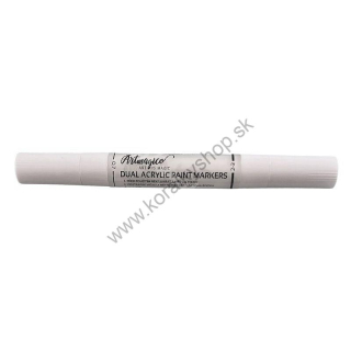 Akrylová fixka dual pen - dva hroty - biela