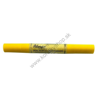 Akrylové fixy dual pen - dva hroty - žltá