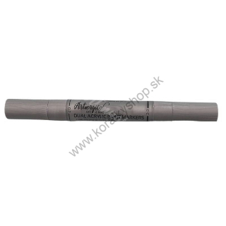 Akrylové fixy dual pen - dva hroty - strieborná