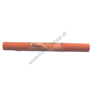 Akrylové fixy dual pen - dva hroty - tehlová oranžová