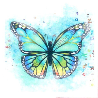 Diamantové maľovanie - 15x15cm - akvarelový motýľ