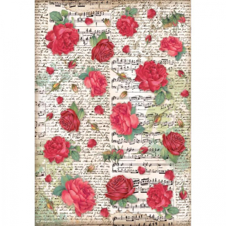 Ryžový papier - A4 - Desire red roses
