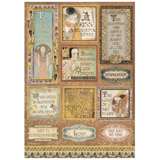 Ryžový papier - A4 - Klimt quotes and labels