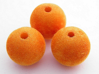 Živicová korálka 14mm - chlpatá - oranžová - 1 ks