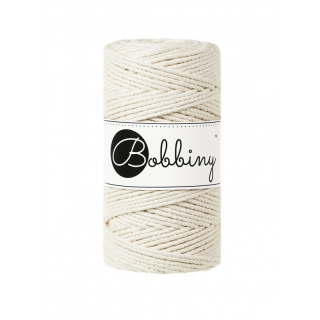 Bavlnené lano - Bobbiny - pr. 3 mm - Natural - 100 m
