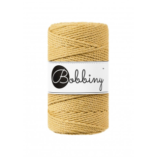 Bavlnené lano - Bobbiny - pr. 3 mm - Honey - 100 m