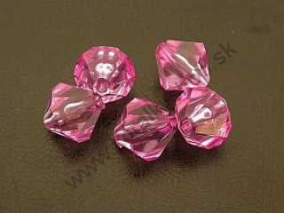 Brúsené korálky plastové - 16 mm - ružovofialové - 1 ks