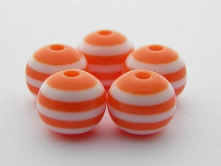 Živicové korálky 6 mm - oranžová - 10 ks