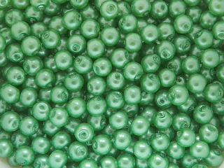 Voskované perly 4mm - zelená -10ks