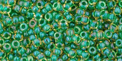 Inside-Color Luster Jonquil/Emerald Lined 11/0 - 10 g