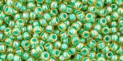 Inside-Color Rainbow Lt Jonquil/Mint Lined 11/0 - 10 g