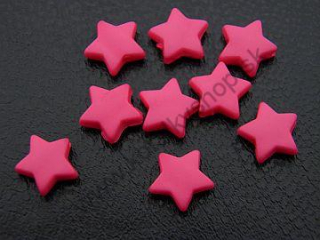 Plastové korálky - hviezdičky - ružové -  10 ks