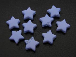 Plastové korálky - hviezdičky - bledomodré -  10 ks