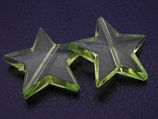 Plastové korálky - hviezdy - zelené -  2 ks