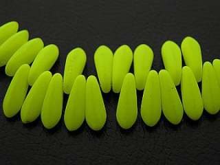 Sklenená korálka jazýček -10x3mm- žltá - NEON - 20 ks