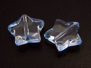 Plastové korálky hviezdičky - bledomodré - 5 ks