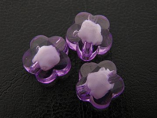 Plastové korálky kvietky - fialové - 5 ks