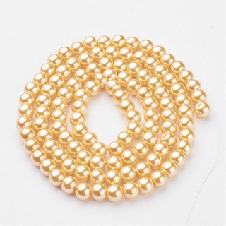 Voskované perly 8 mm - žltooranžová - 10ks