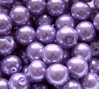 Voskované perly 10mm - fialovosivá - 5 ks  