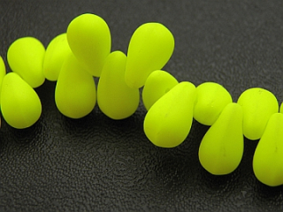 Sklenená korálka kvapka -10x6mm- žltá NEON - 10 ks