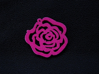 Drevený filigrán - ruža - fialová NEON - 1 kus